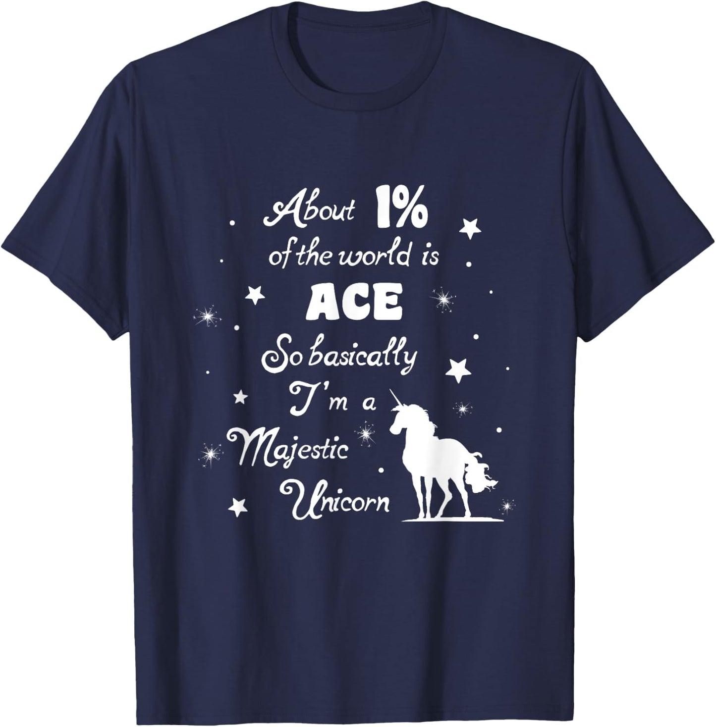Ace Majestic Unicorn Asexuality Asexual pride T-Shirt - T-Shirt | Navy