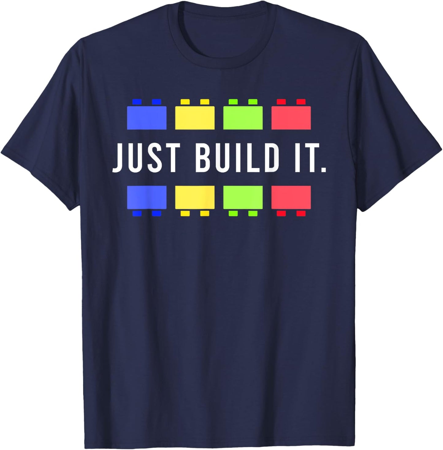 Build It Master Builder Construction Building Blocks Bricks Small T-Shirt - T-Shirt | Navy