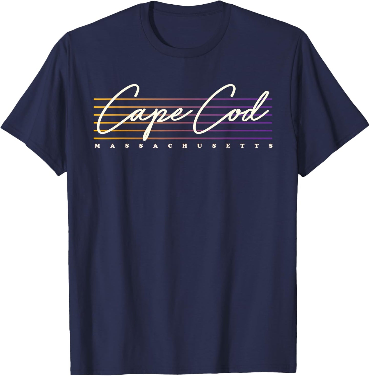 Massachusetts Nostalgic Retro Style Cape Cod T-Shirt - T-Shirt | Navy