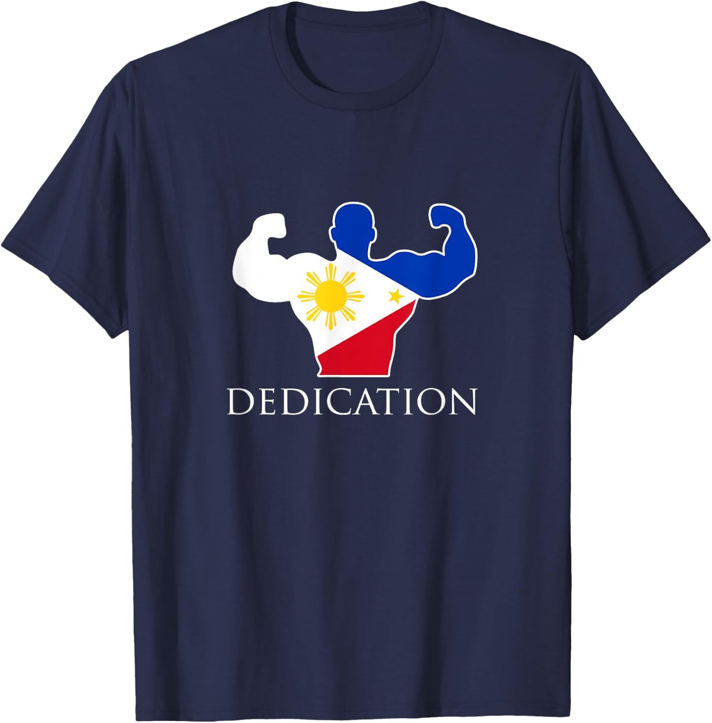 Filipino Weightlifting Philippines Flag Bodybuilder T-Shirt - T-Shirt | Navy