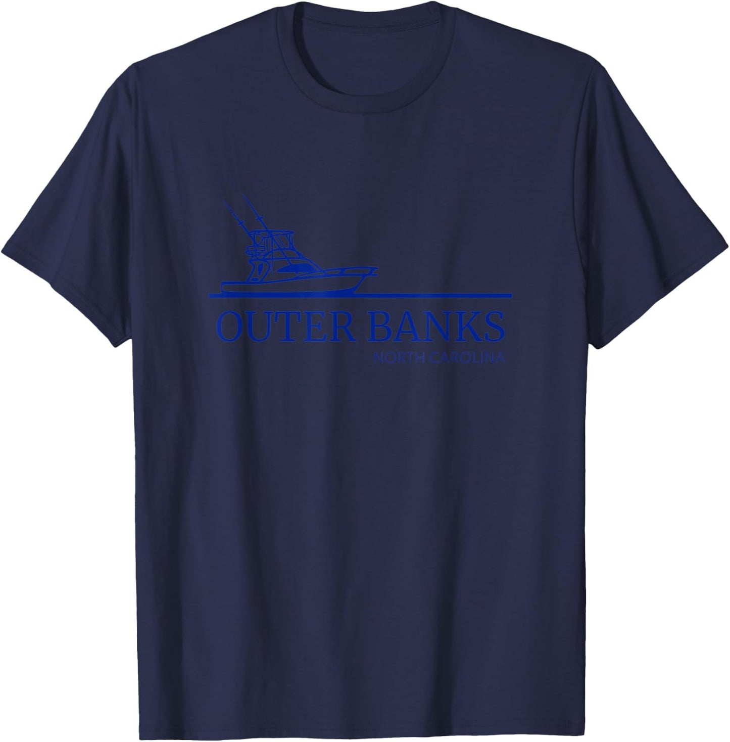 OBX Sportfisher Sportfishing Outer Banks Commercial Fishing T-Shirt - T-Shirt | Navy