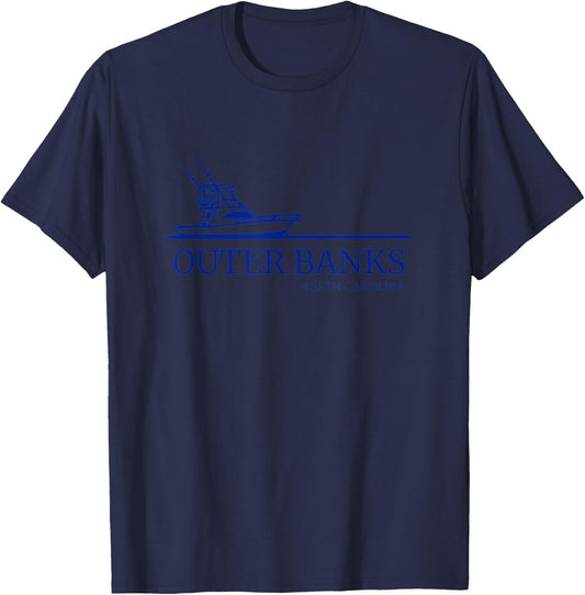 OBX Sportfisher Sportfishing Outer Banks Commercial Fishing T-Shirt - T-Shirt | Navy