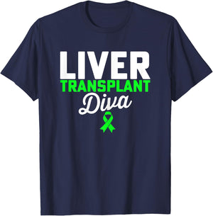 Liver Transplant Diva - Women Liver Transplant Recipient T-Shirt - T-Shirt | Navy