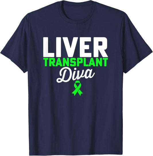 Liver Transplant Diva - Women Liver Transplant Recipient T-Shirt - T-Shirt | Navy