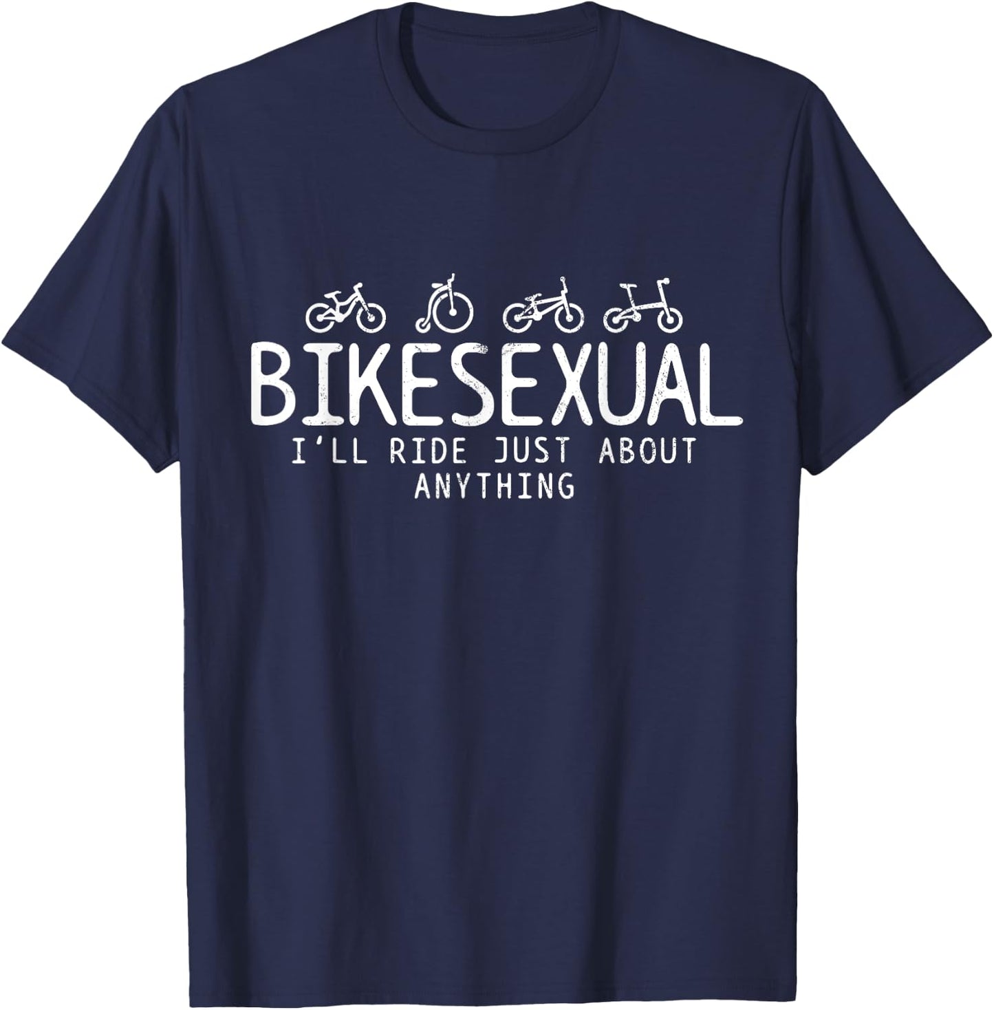 Bikesexual - Funny Bicycle Bike Cycling Shirt Gift T-Shirt - T-Shirt | Navy