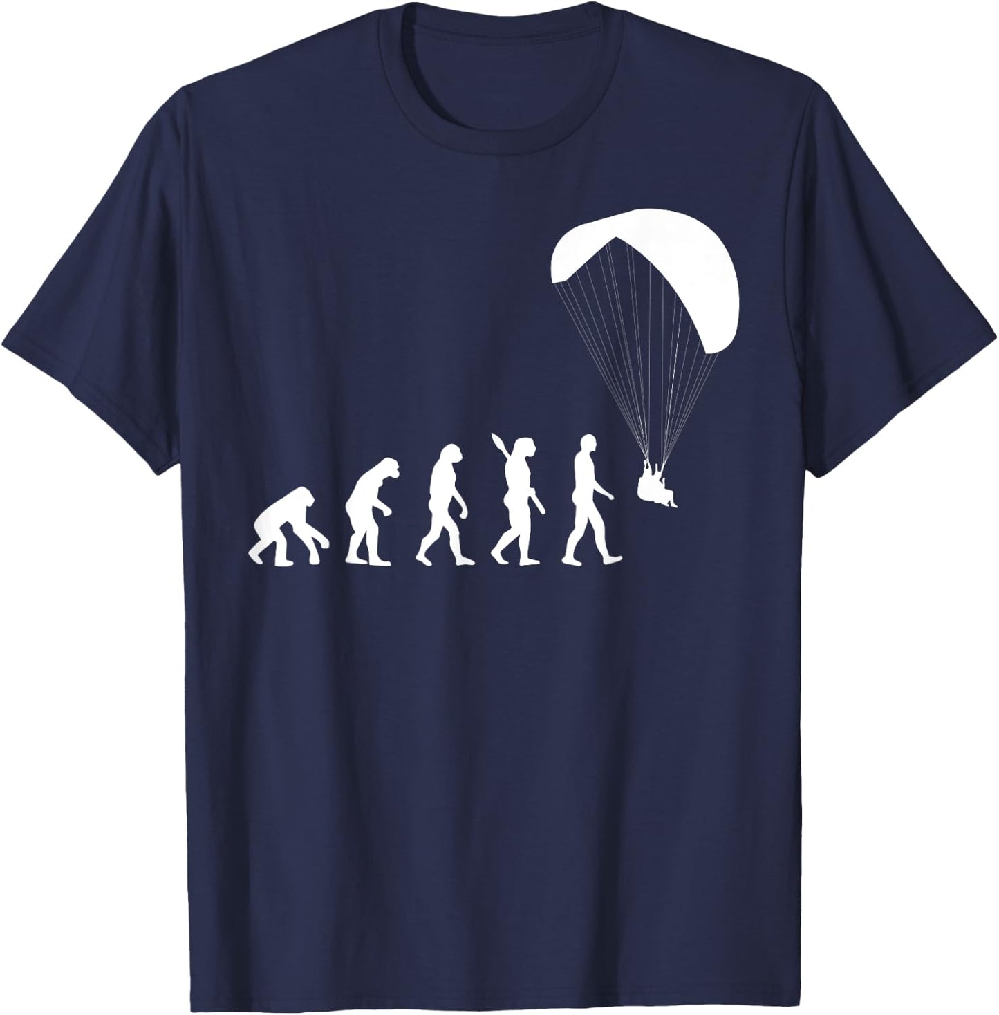 Paragliding Evolution Graphic Novelty Paraglider Soaring T-Shirt - T-Shirt | Navy