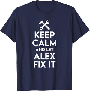 Alex Handyman Birthday Name Personalized Alex Mechanic T-Shirt - T-Shirt | Navy