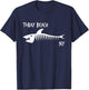 Tobay Beach NY Shark Skeleton White Print T-Shirt - T-Shirt | Navy