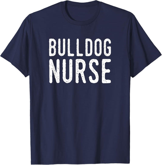 Bulldog Nurse Men Women Girls Kids T-Shirt - T-Shirt | Navy