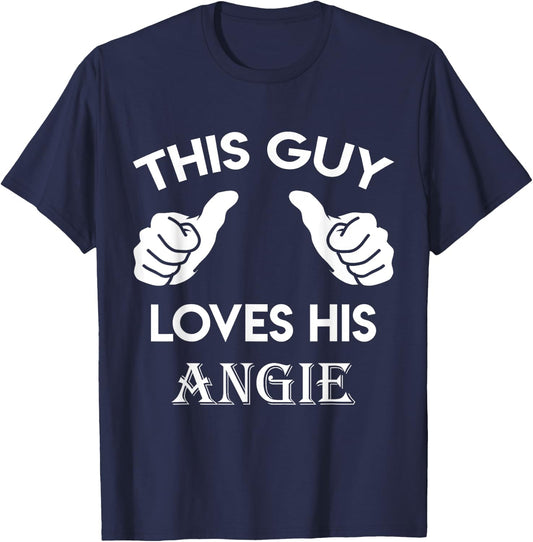 This guy loves his ANGIE gift valentine Anniversary 24t T-Shirt - T-Shirt | Navy