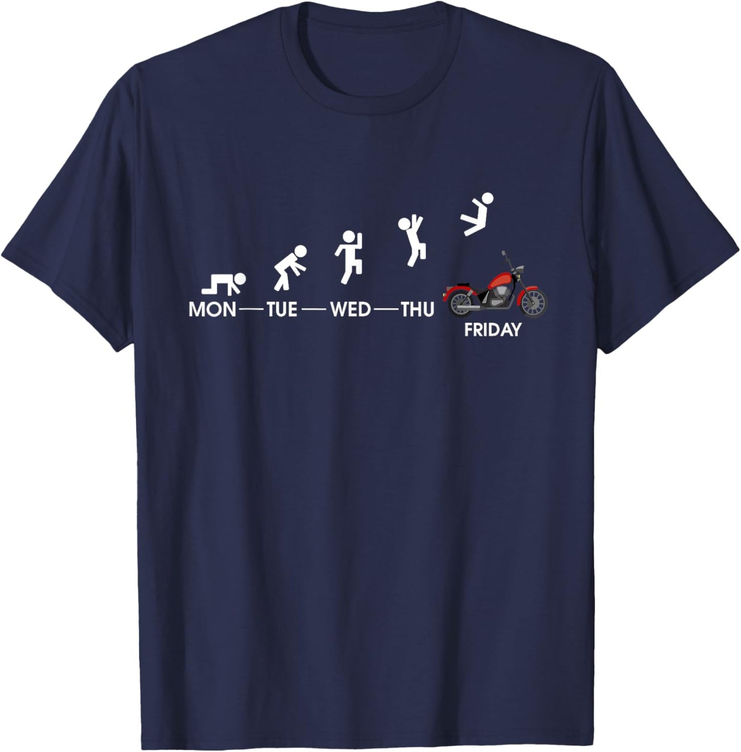 Funny Biker Outfit Black Motorcycle-Themed , Small, Classic Fit, Short Sleeve T-Shirt - T-Shirt | Navy