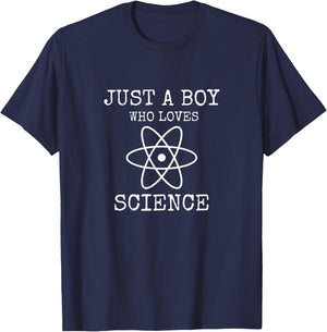 Just a Boy who loves Science | Gift young scientists T-Shirt - T-Shirt | Navy