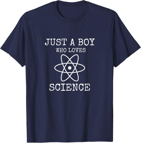 Just a Boy who loves Science | Gift young scientists T-Shirt - T-Shirt | Navy