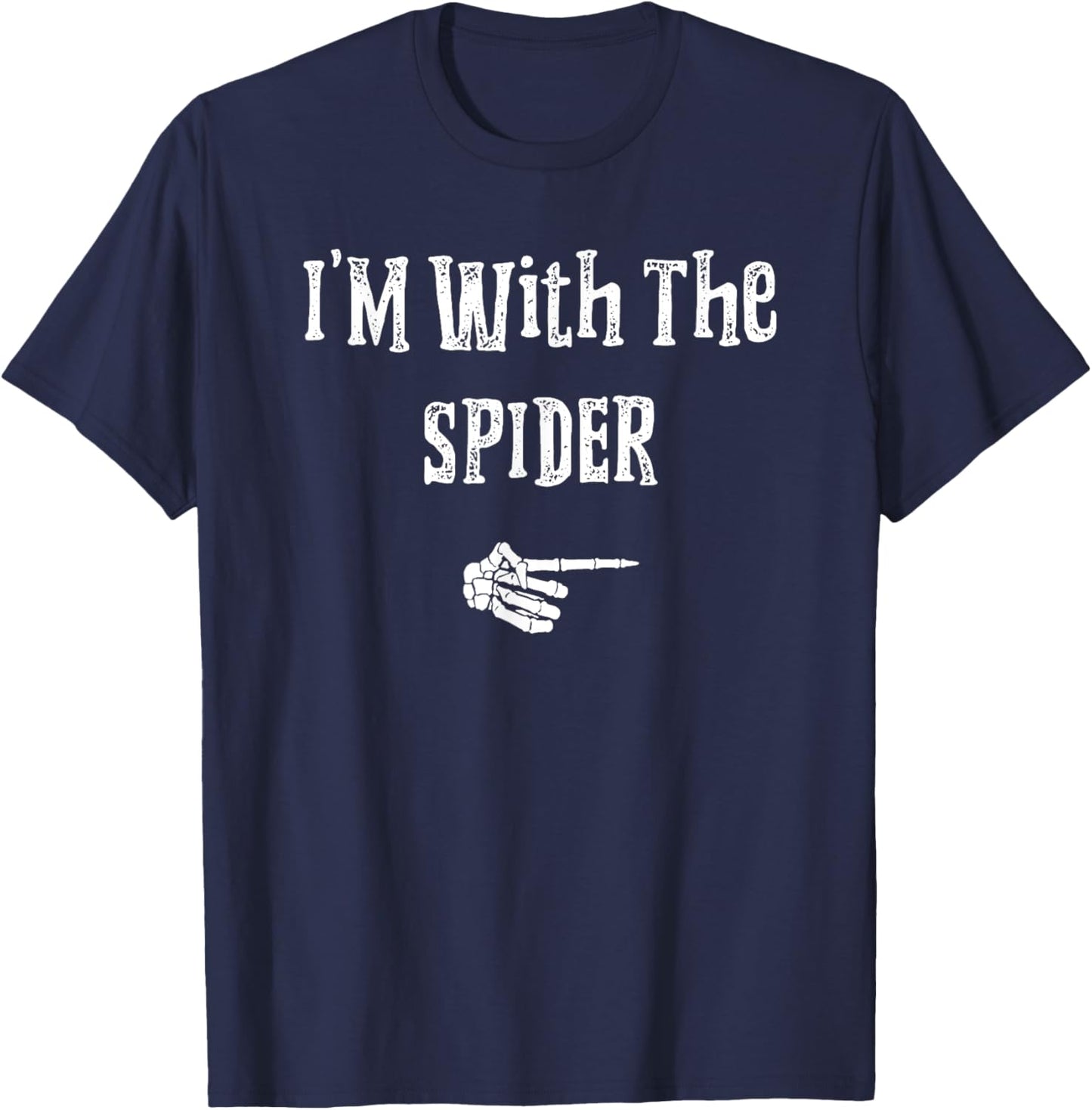 I'm With Spider Halloween Costume Funny Couples Matching T-Shirt - T-Shirt | Navy