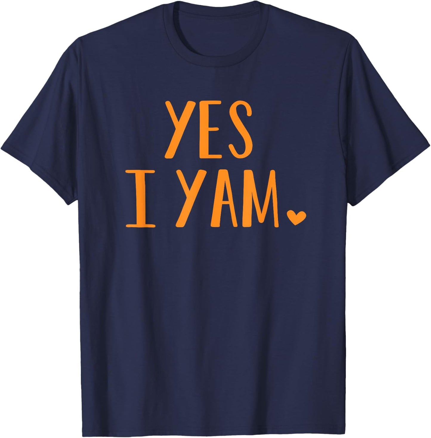 Yes I Yam Funny Thanksgiving Halloween Matching Couple T-Shirt - T-Shirt | Navy
