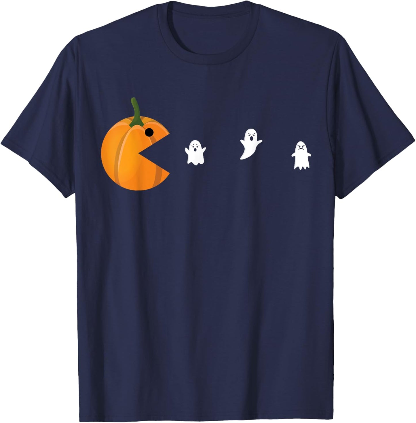 Halloween Pumpkin Face Patch Costume Men Women Fun Kids Boys T-Shirt - T-Shirt | Navy