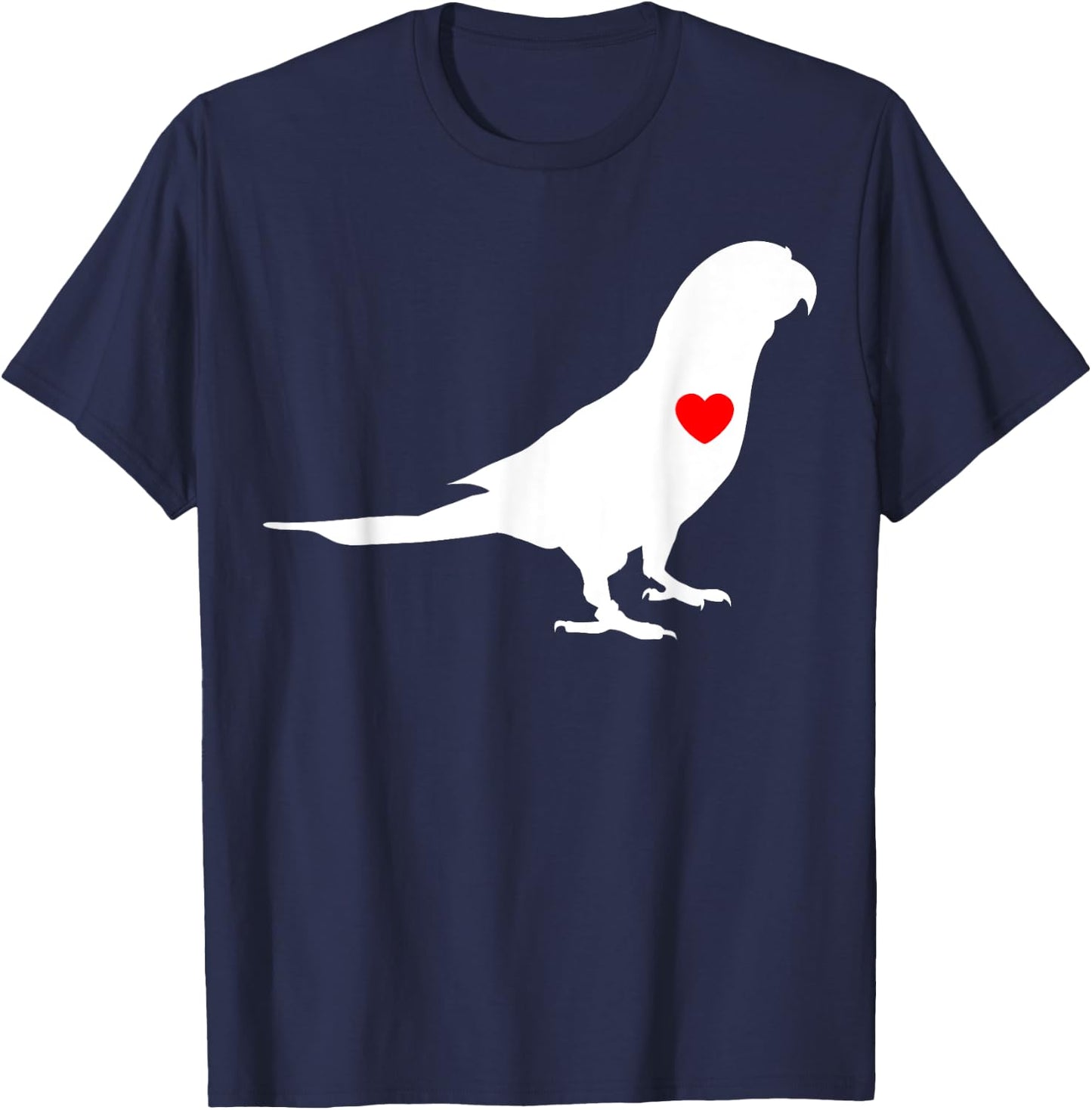 Parrot Heart Parakeet Tiel Quarrion Cockatoo Bird Ringneck T-Shirt - T-Shirt | Navy