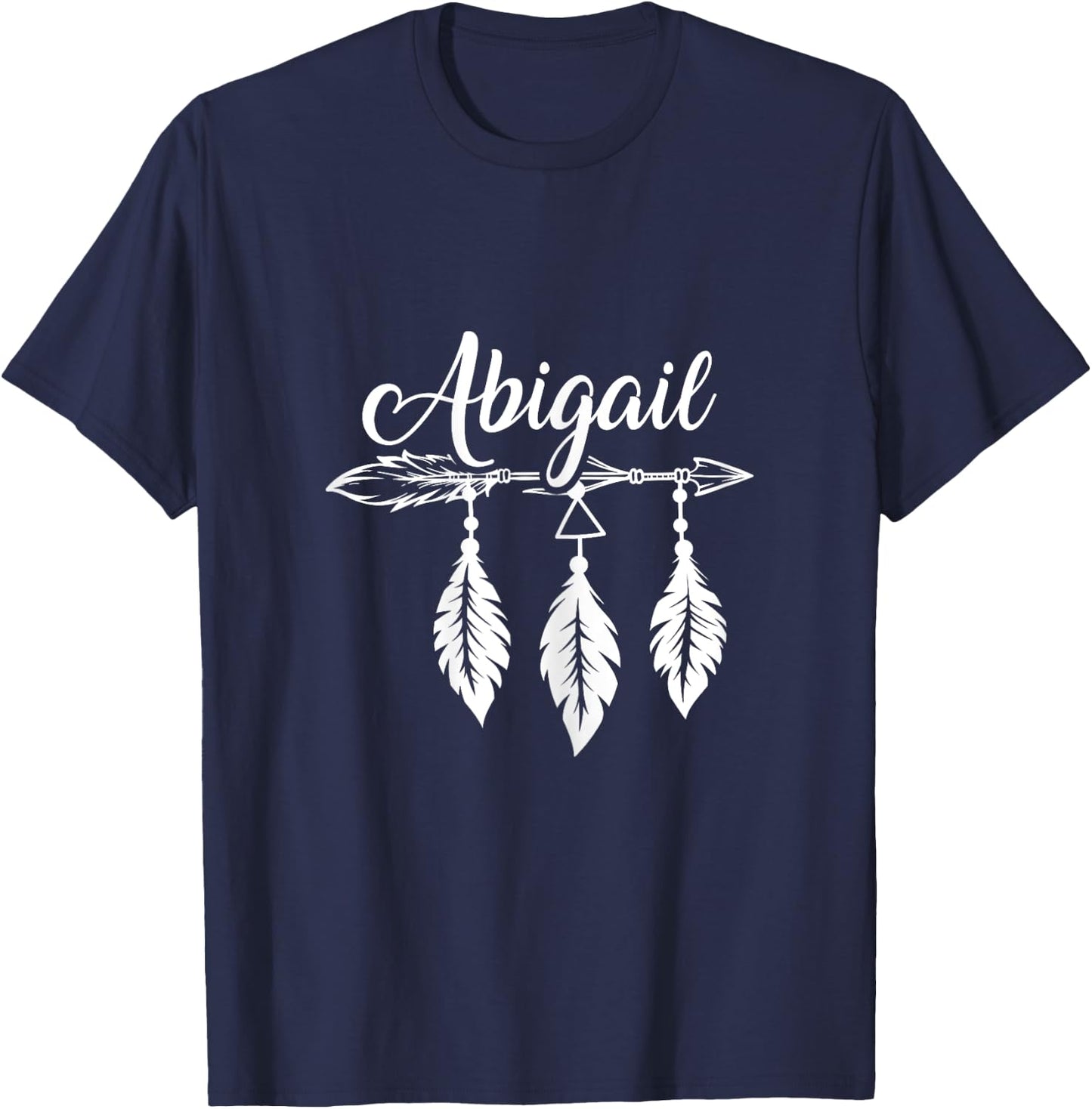 Feather Name Abigail Dreamcatcher Feathers Truth Spiritual T-Shirt - T-Shirt | Navy