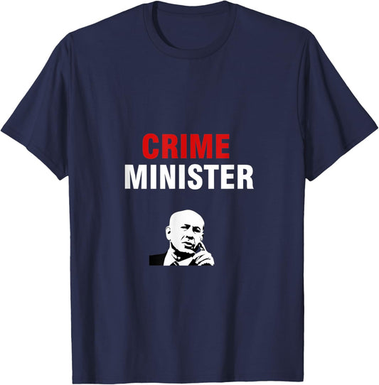 Israelis against Prime Minister - Support for protesters T-Shirt - T-Shirt | Navy
