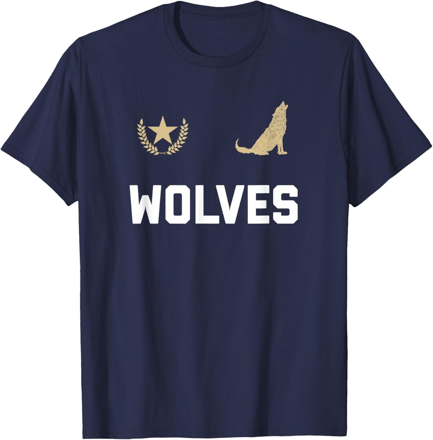 Wolves Soccer Jersey Hat and Kit Co. Vintage Wolves Jersey , -Adults, -Kids, Grey, Small, Short Sleeve, Classic Fit, , Retro Design T-Shirt - T-Shirt | Navy