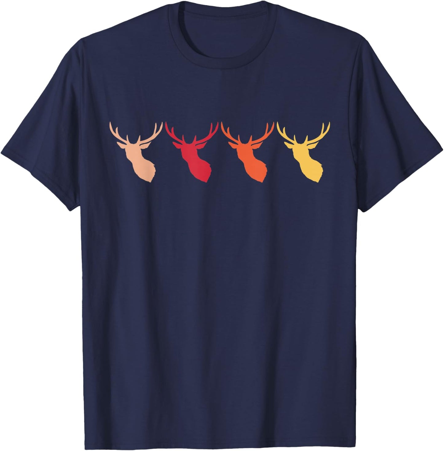 Vintage Deer Retro Deer Silhouette Cute Deer 80s 90s Style T-Shirt - T-Shirt | Navy