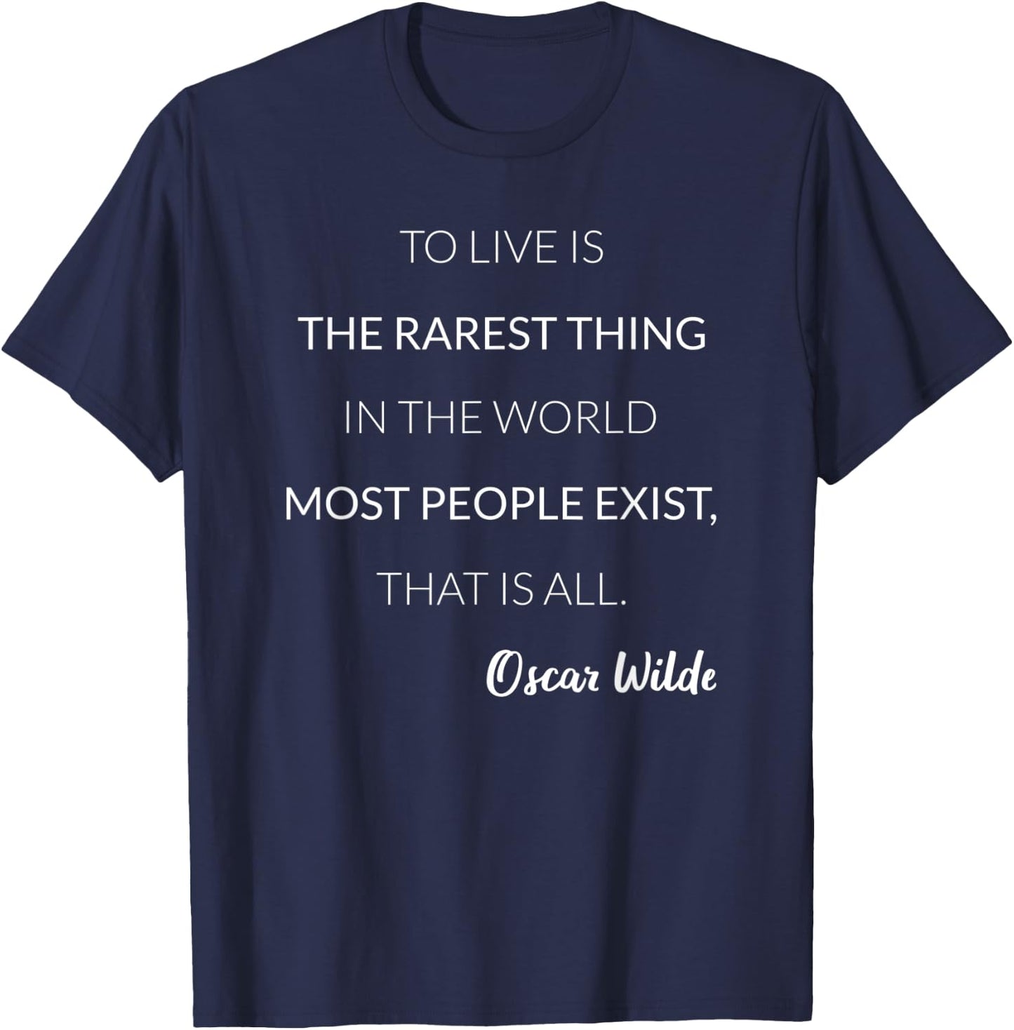 To Live Is The Rarest Thing Literature Teacher Oscar Wilde Women Kids T-Shirt - T-Shirt | Navy