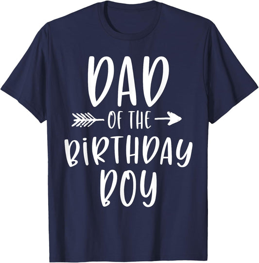 Dad of the Birthday Boy Daddy And Son Bday Party Father T-Shirt - T-Shirt | Navy