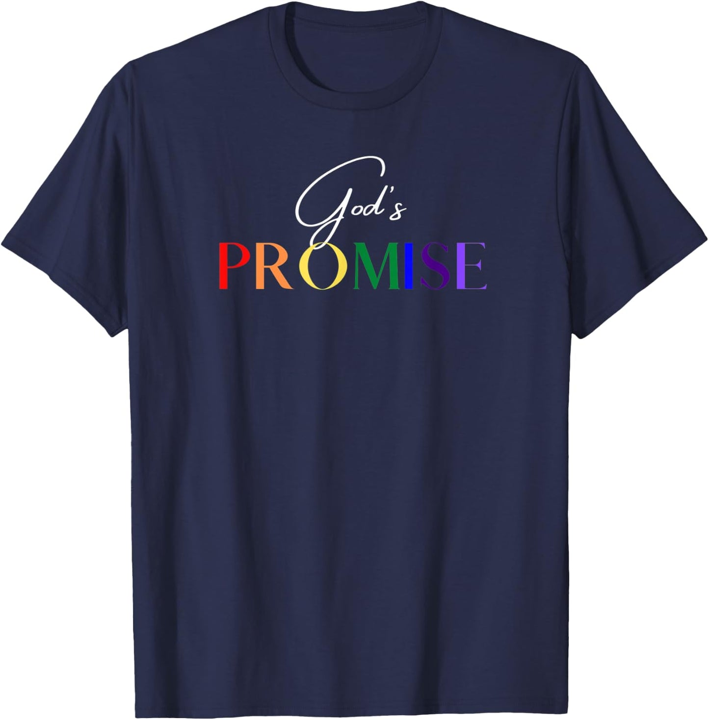God's Promise- The Rainbow T-Shirt - T-Shirt | Navy