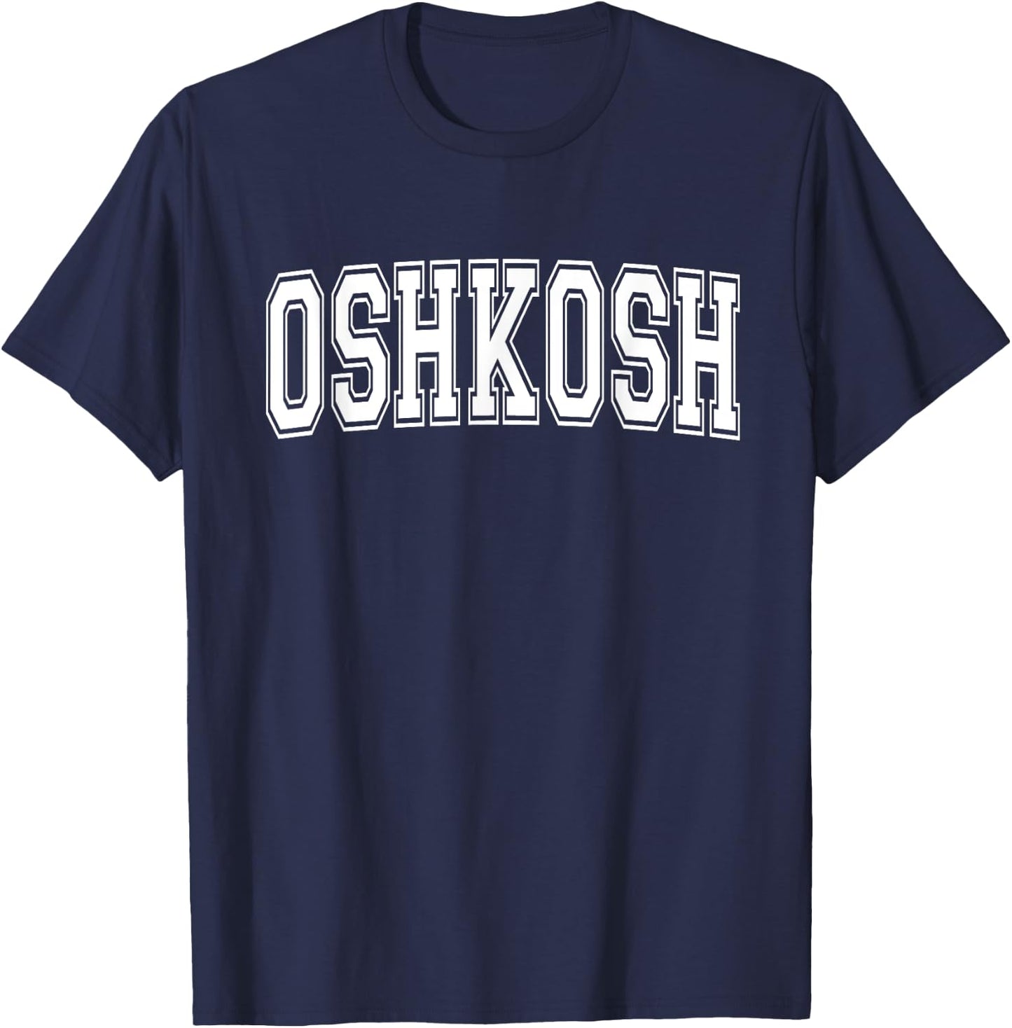 OSHKOSH WI WISCONSIN USA Vintage Sports Varsity Style T-Shirt - T-Shirt | Navy