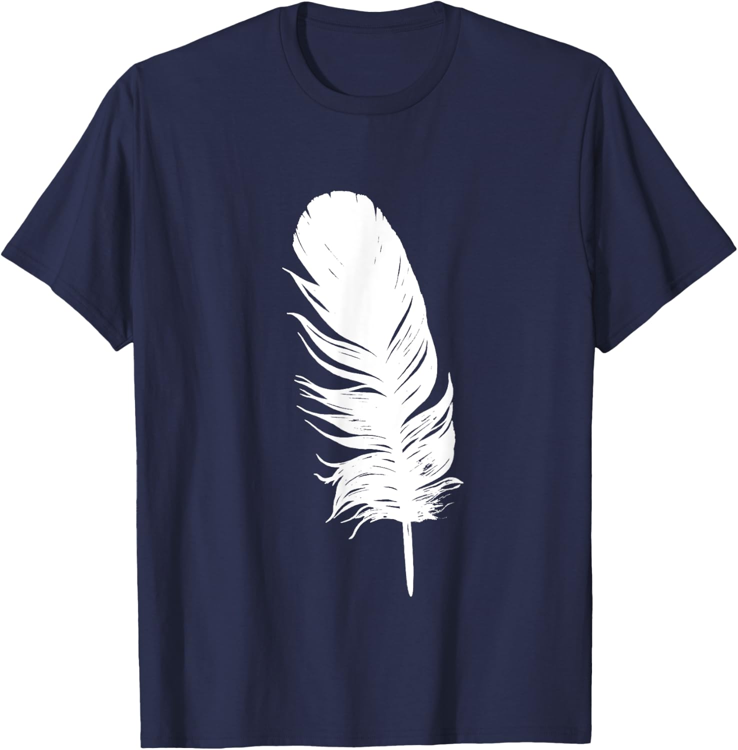 White feather print, casual, graphic, sleeveless summer Women Kids T-Shirt - T-Shirt | Navy