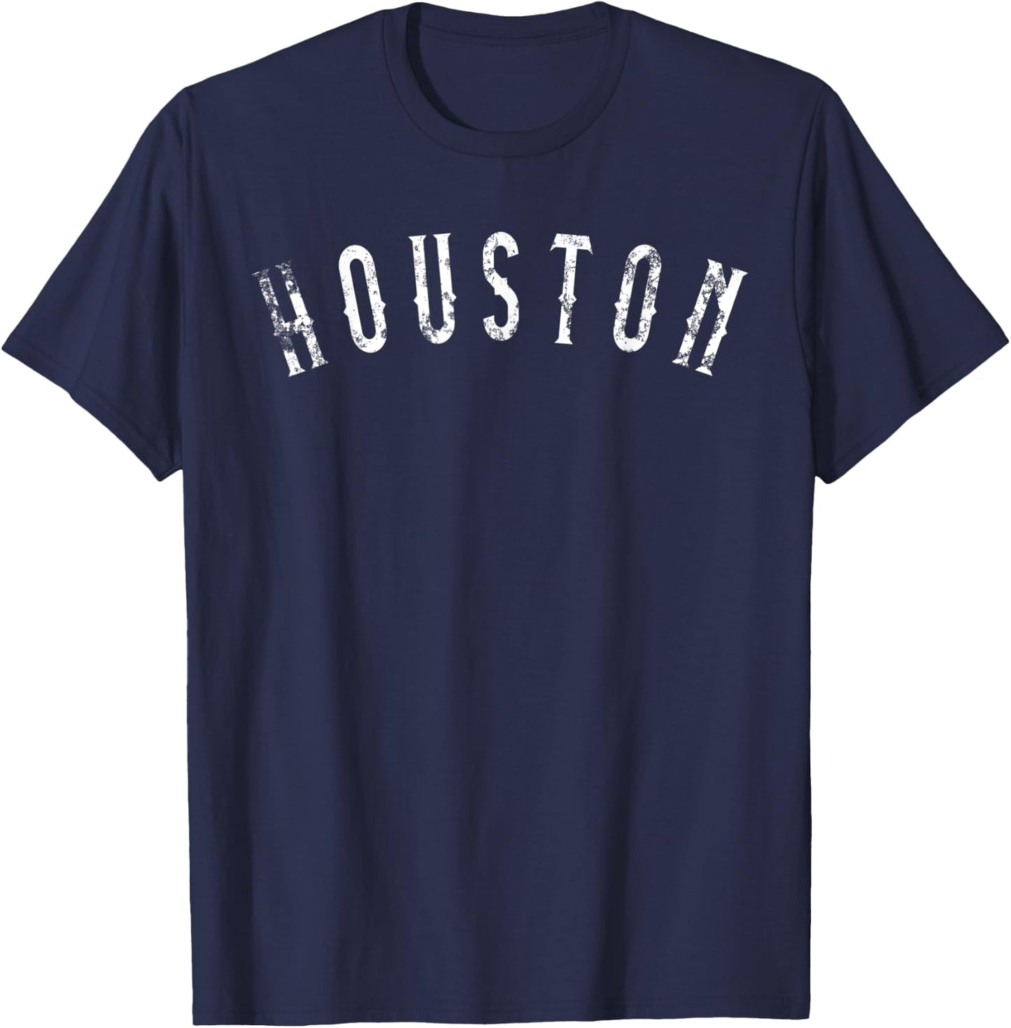 Vintage Houston Distressed TX T-Shirt - T-Shirt | Navy