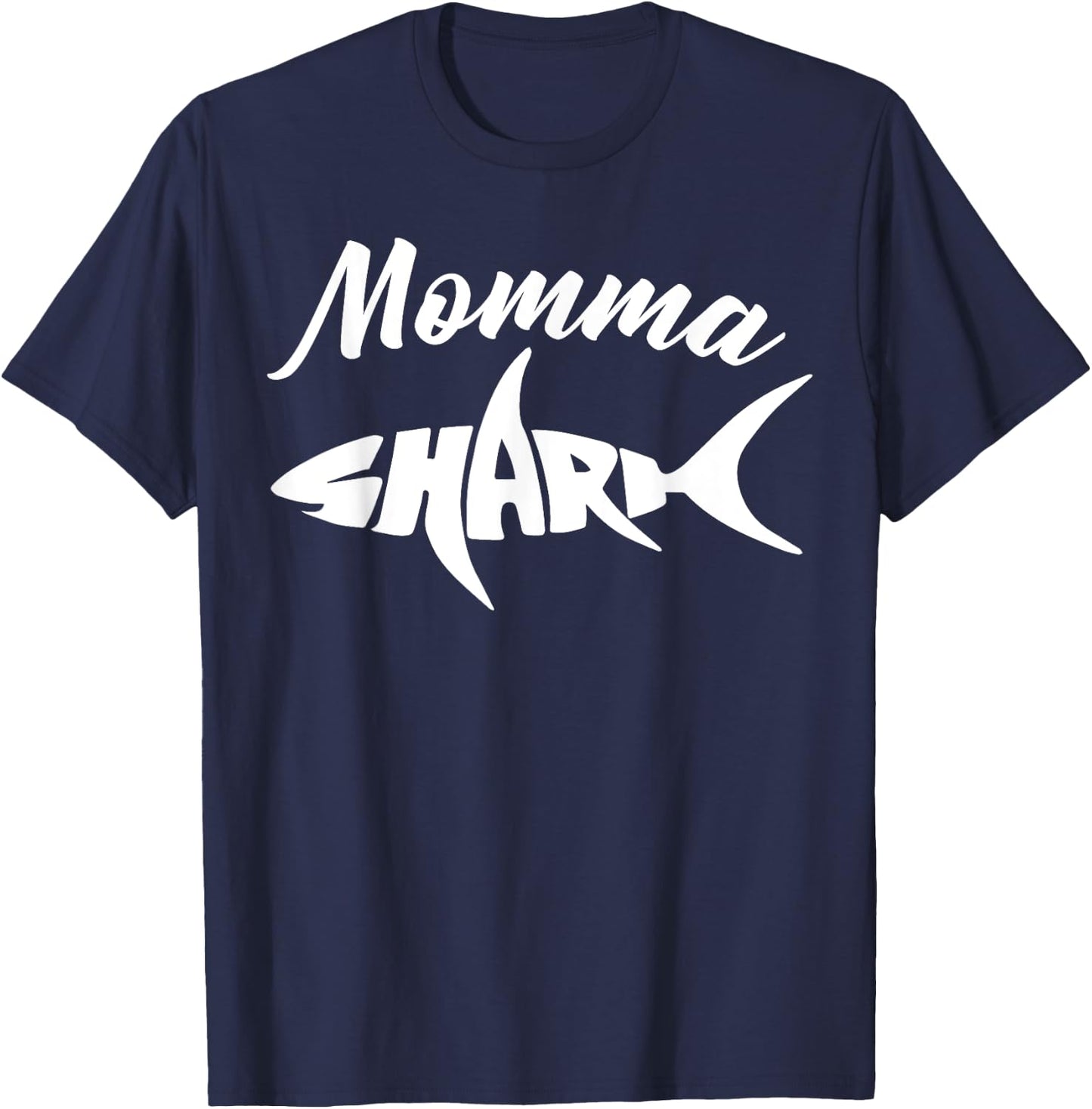 Momma Shark Fun Family T Shirt T-Shirt - T-Shirt | Navy