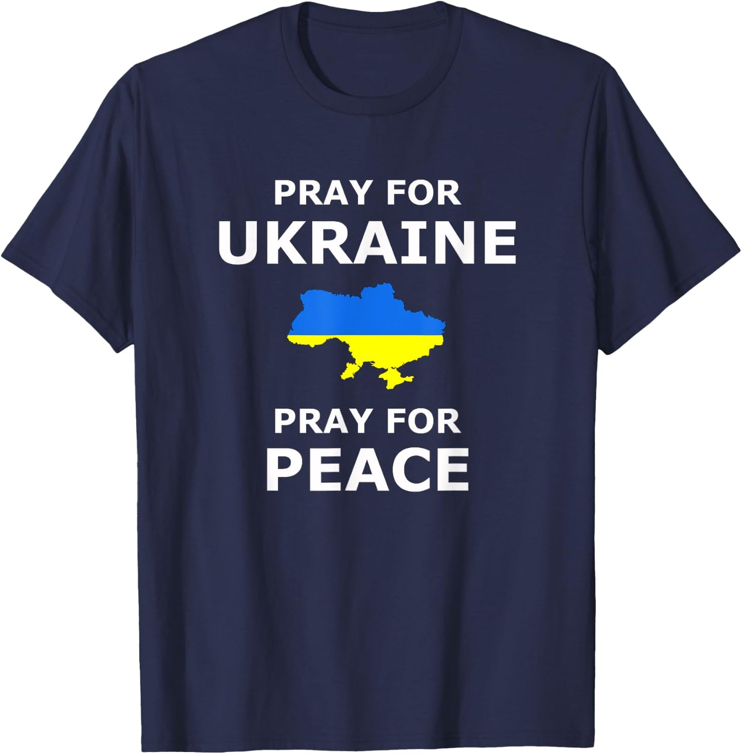 Pray for Ukraine Peace Ukraine Flag T-Shirt - T-Shirt | Navy