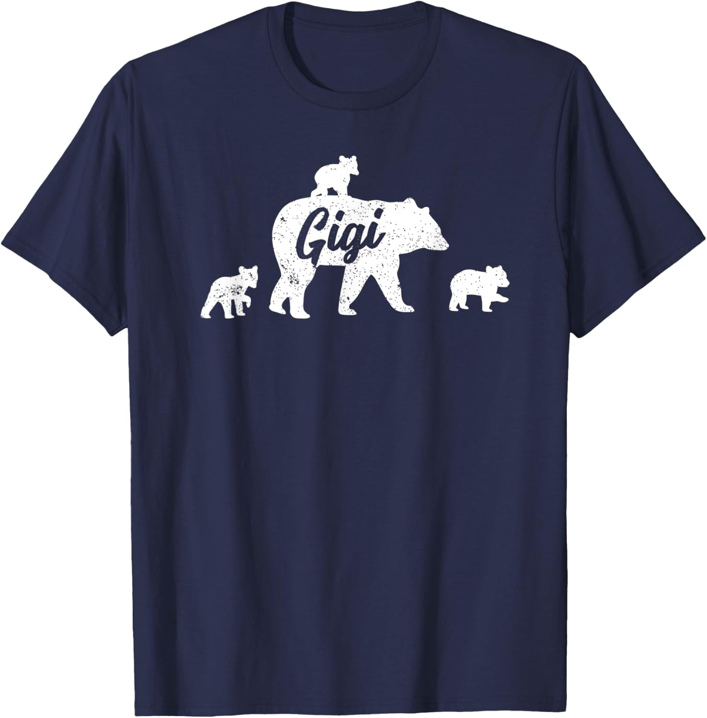 Vintage Gigi Grandma Bear with 3 Cub Mother's Day T-Shirt - T-Shirt | Navy