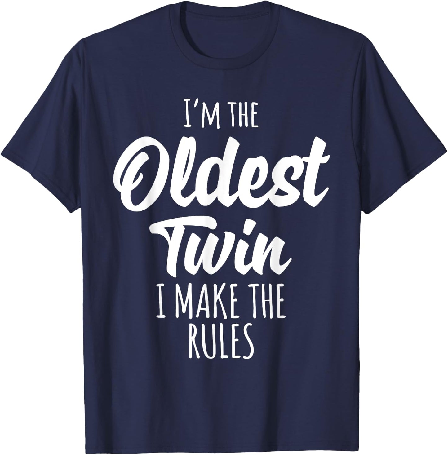 Twins Matching Shirt - Older Twin Sister/Brother - Blue - Size S - Short Sleeve - - Casual Humorous - Birthday - Girls & Women - - Imported T-Shirt - T-Shirt | Navy