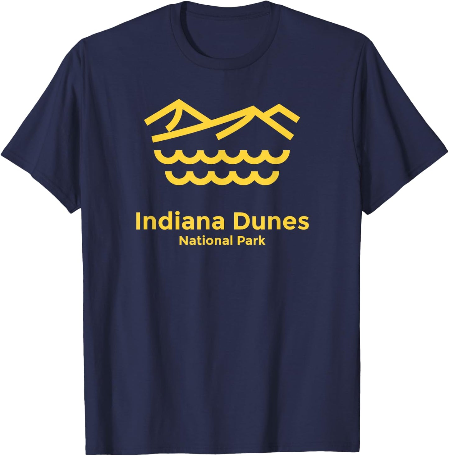 Indiana Dunes National Park Indiana Minimalist Retro Graphic T-Shirt - T-Shirt | Navy
