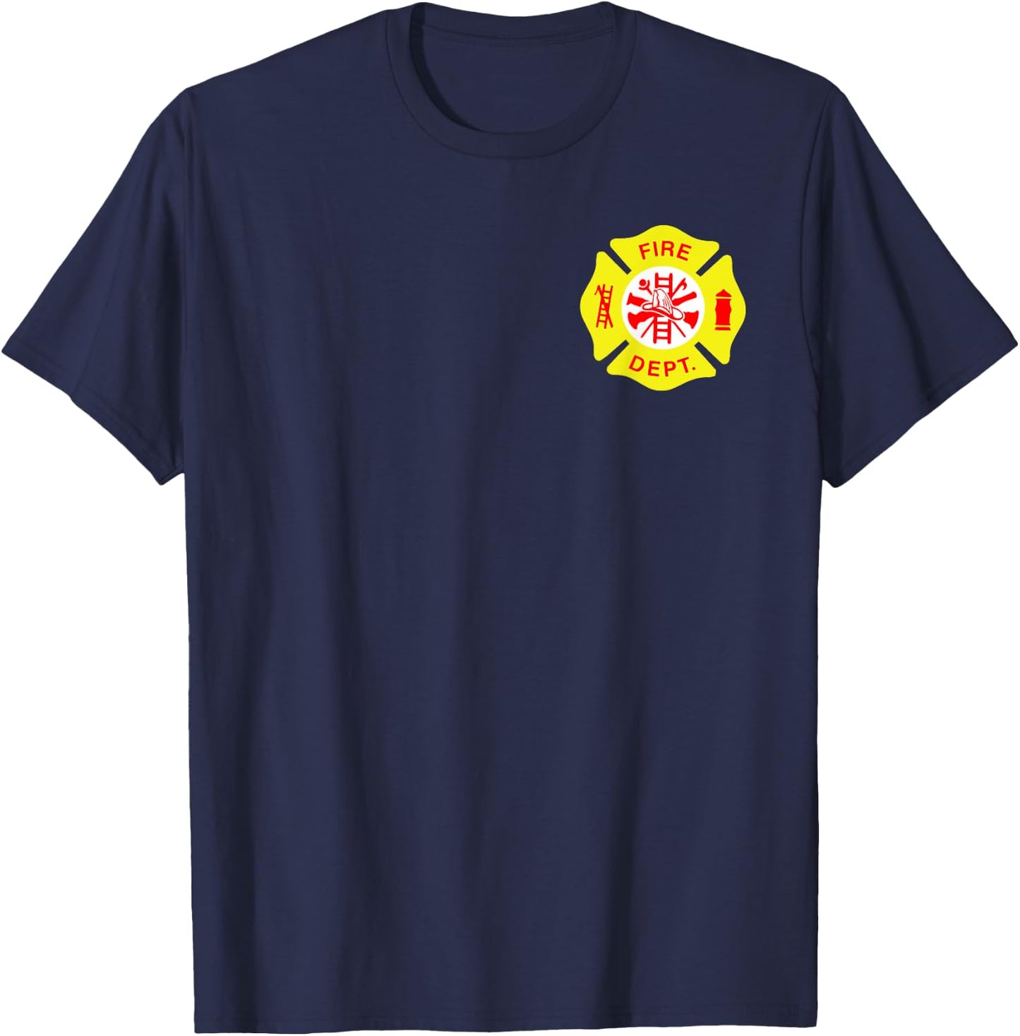 Fire Department Logo Uniform Fireman Symbol Firefighter Gear T-Shirt - T-Shirt | Navy