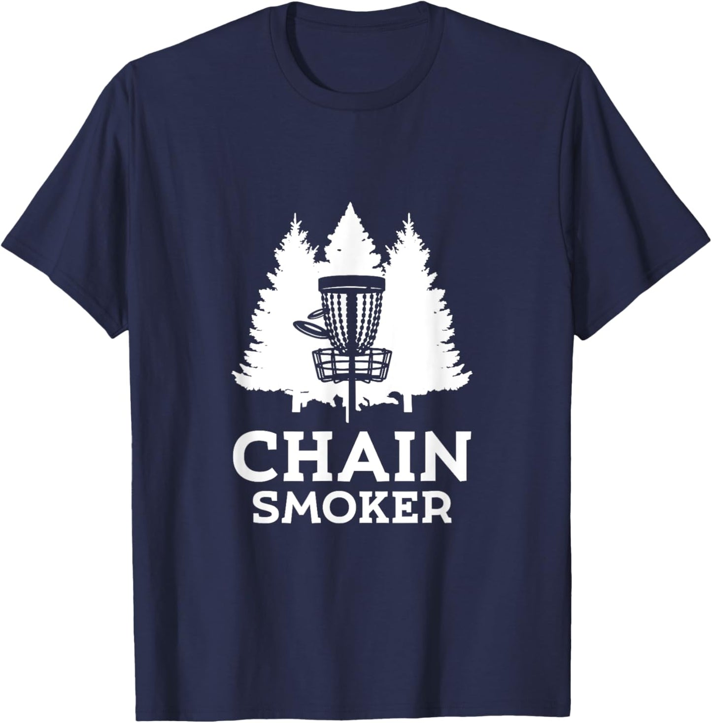 Chain Smoker, Funny Disc Golf T-Shirt - T-Shirt | Navy