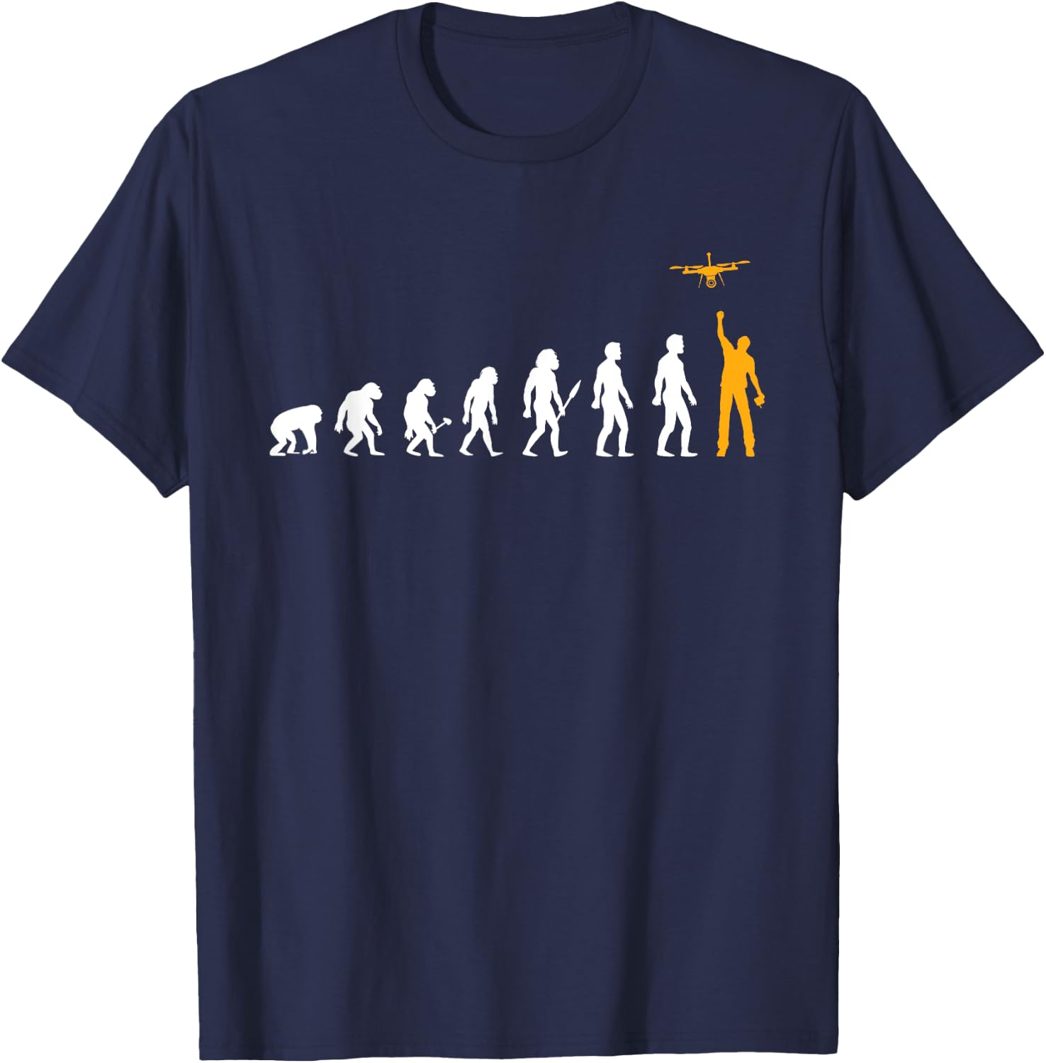 Quadcopter Drone Evolution - FAA Certified Drone Pilot RC T-Shirt - T-Shirt | Navy