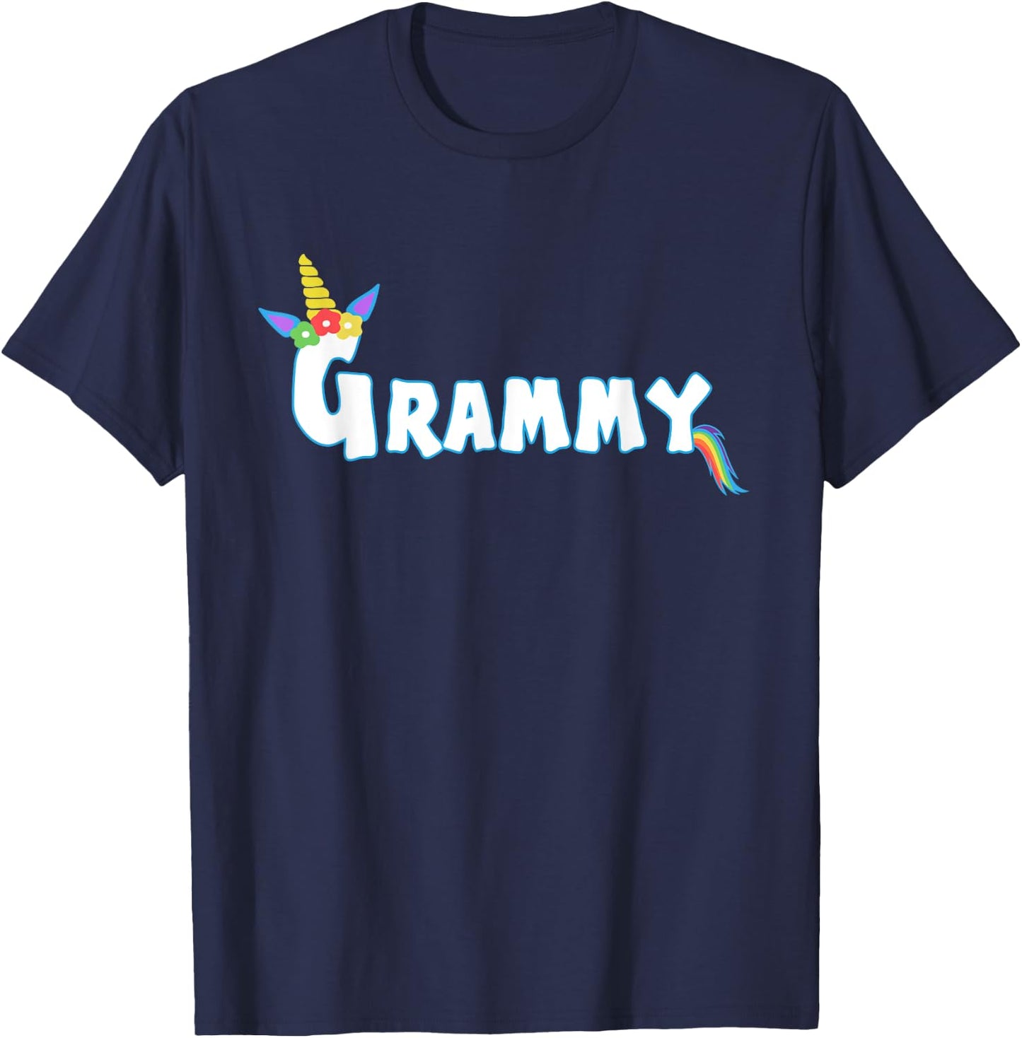 Unicorn Birthday Girl Funny Grammy Grandma Family Matching T-Shirt - T-Shirt | Navy
