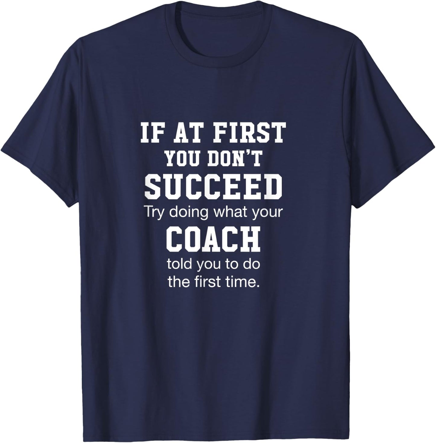 Coaching Accessories Supplies Gift Apparel Black Modern Classic Collarless Short Sleeve -Adults Small T-Shirt - T-Shirt | Navy