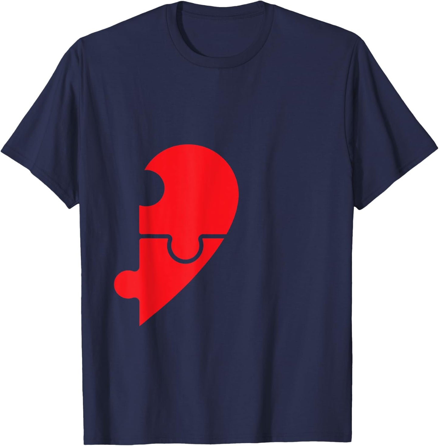 Half Heart Right Hand Side Love Couple Camisa Pareja Ropa T-Shirt - T-Shirt | Navy