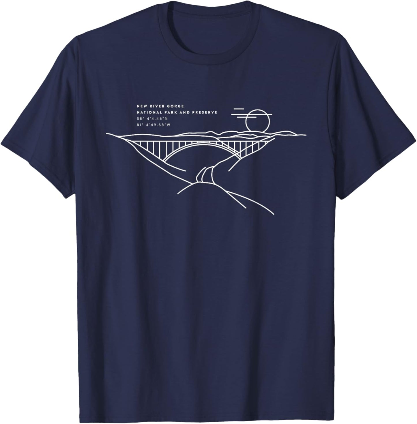Places Around The World: New River Gorge National Park T-Shirt - T-Shirt | Navy