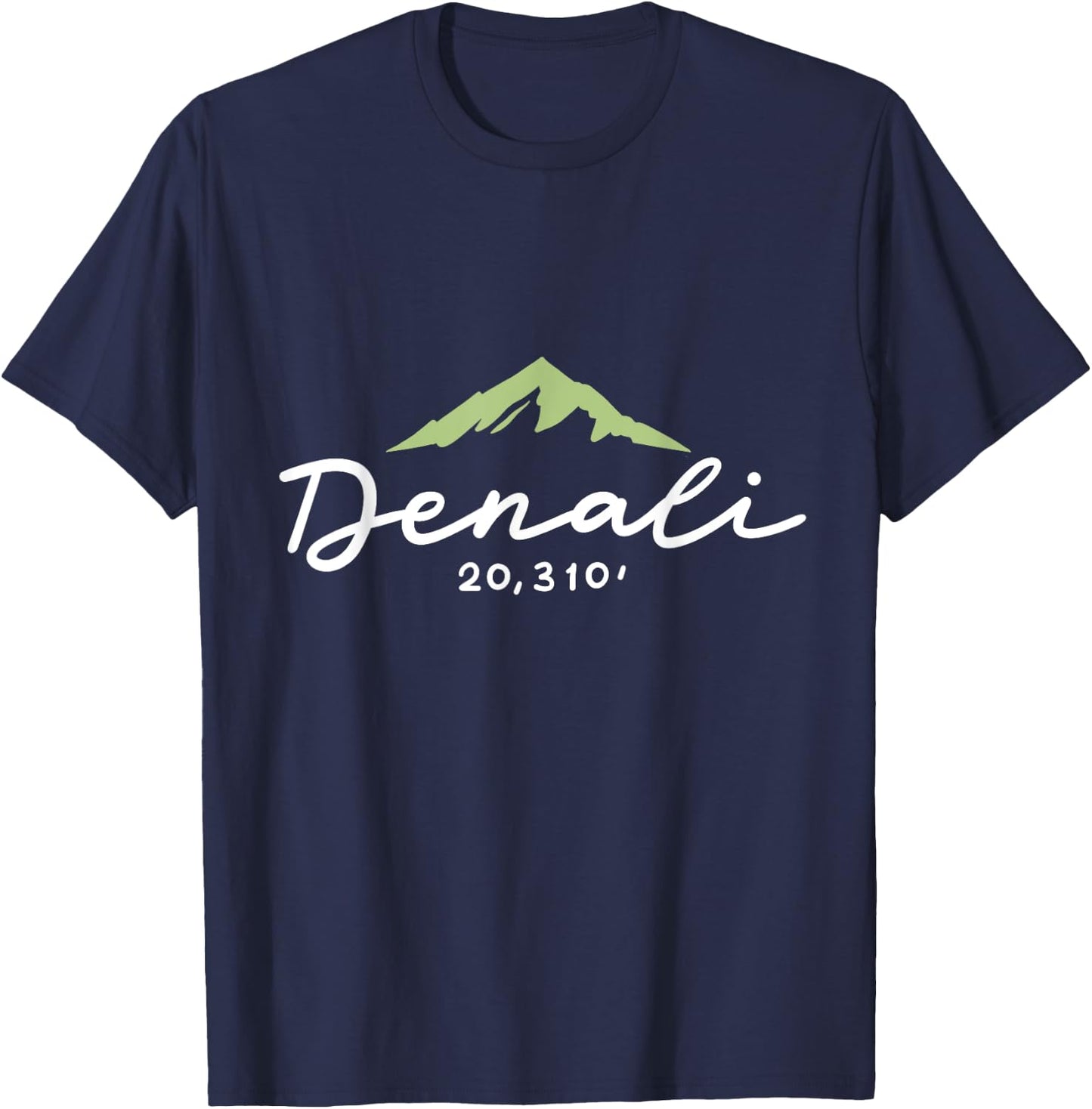 Denali Mountain Peak Elevation National Park Men Women Kids T-Shirt - T-Shirt | Navy