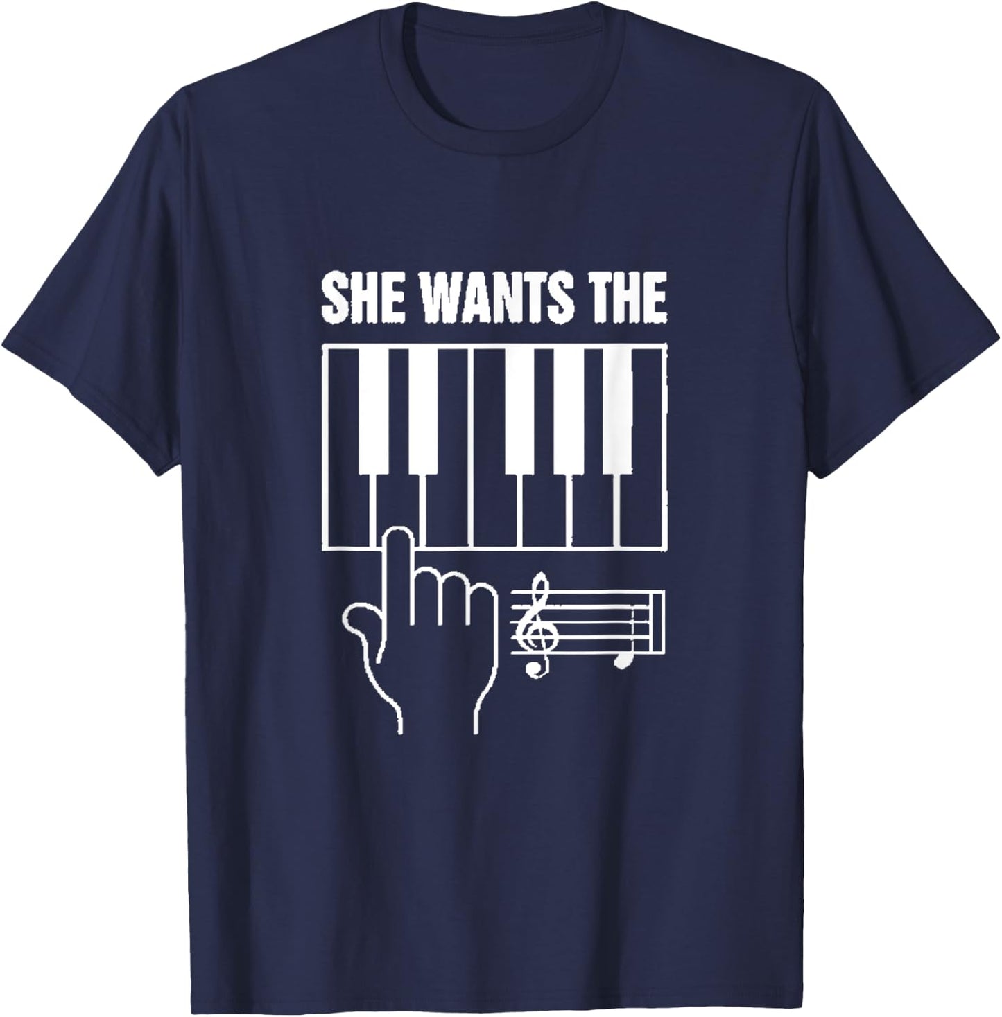 She wants the D piano note shirt T-Shirt - T-Shirt | Navy