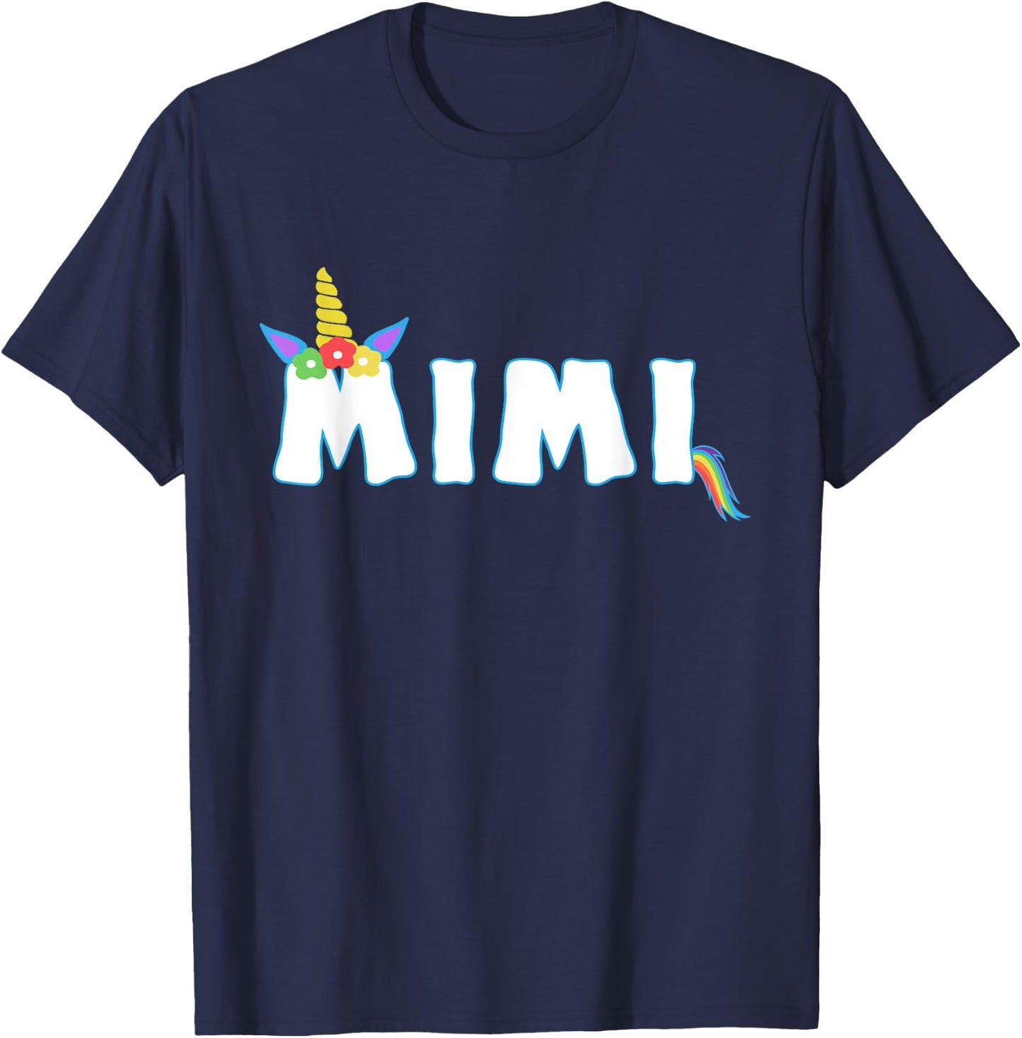 Unicorn Birthday Girl Funny Mimi Grandma Family T-Shirt - T-Shirt | Navy