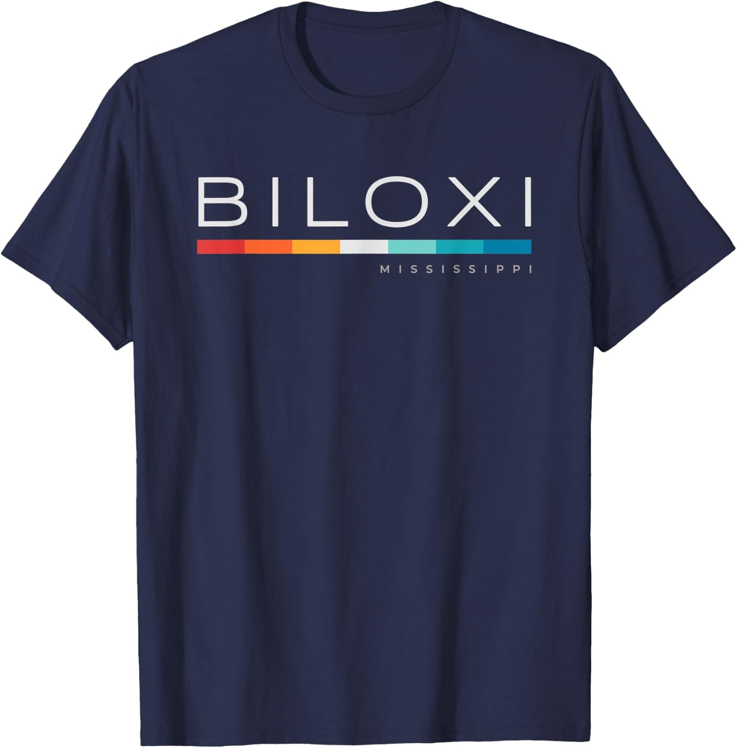 Biloxi MS Mississippi Retro Design T-Shirt - T-Shirt | Navy
