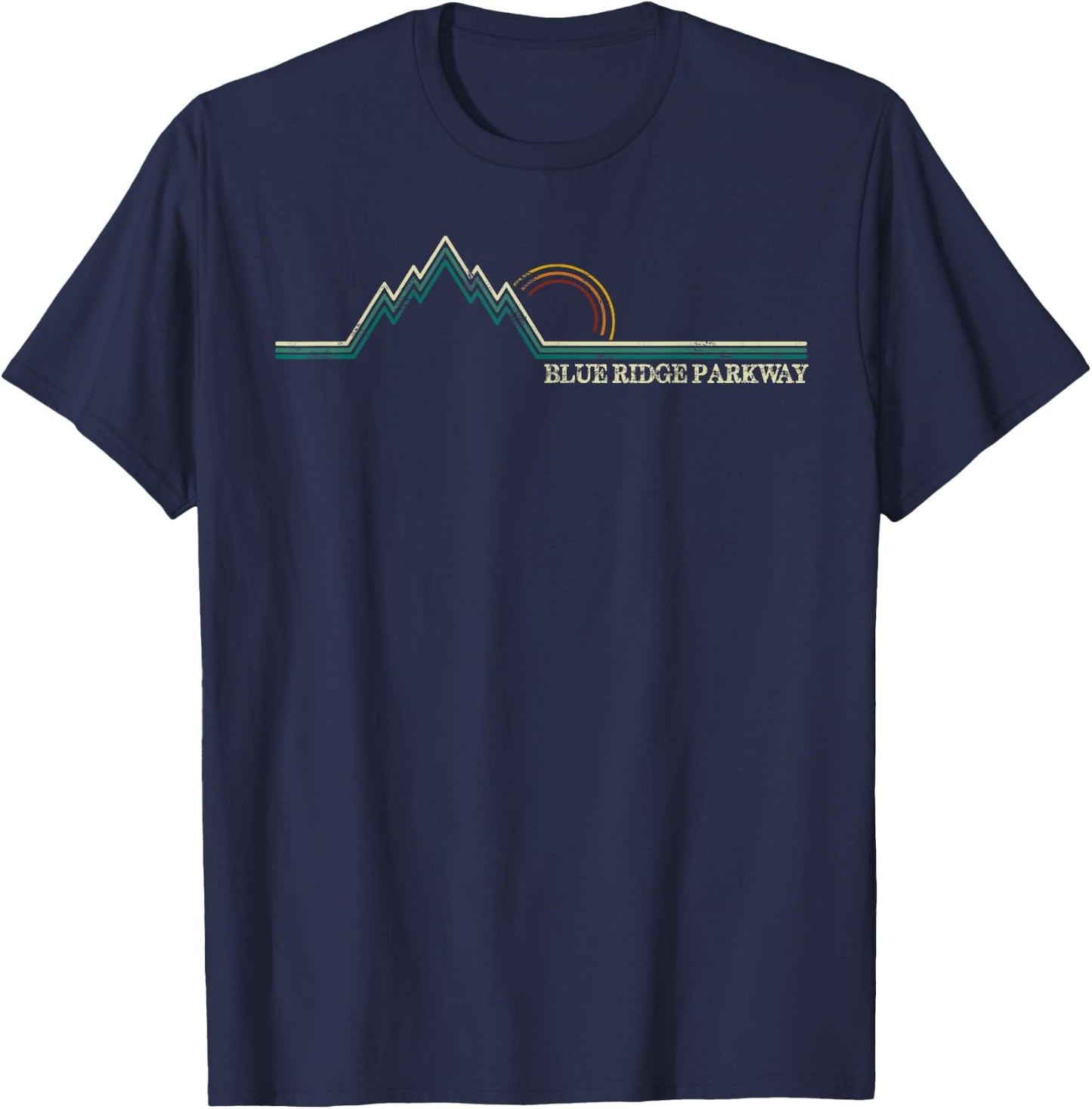 Blue Ridge Parkway Vintage Retro Scenic Vacation Shirt T-Shirt - T-Shirt | Navy