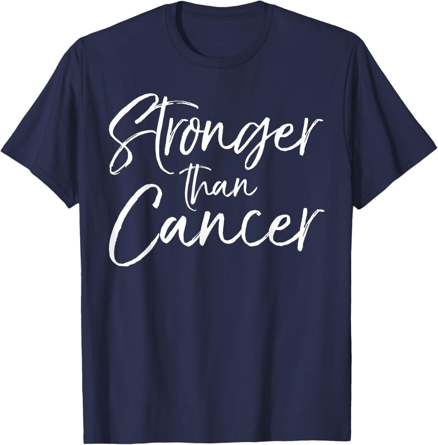 Support Cancer Awareness Shirts Design Studio Cancer Encouragement Gift Inspirational Stronger than Cancer T-Shirt - T-Shirt | Navy