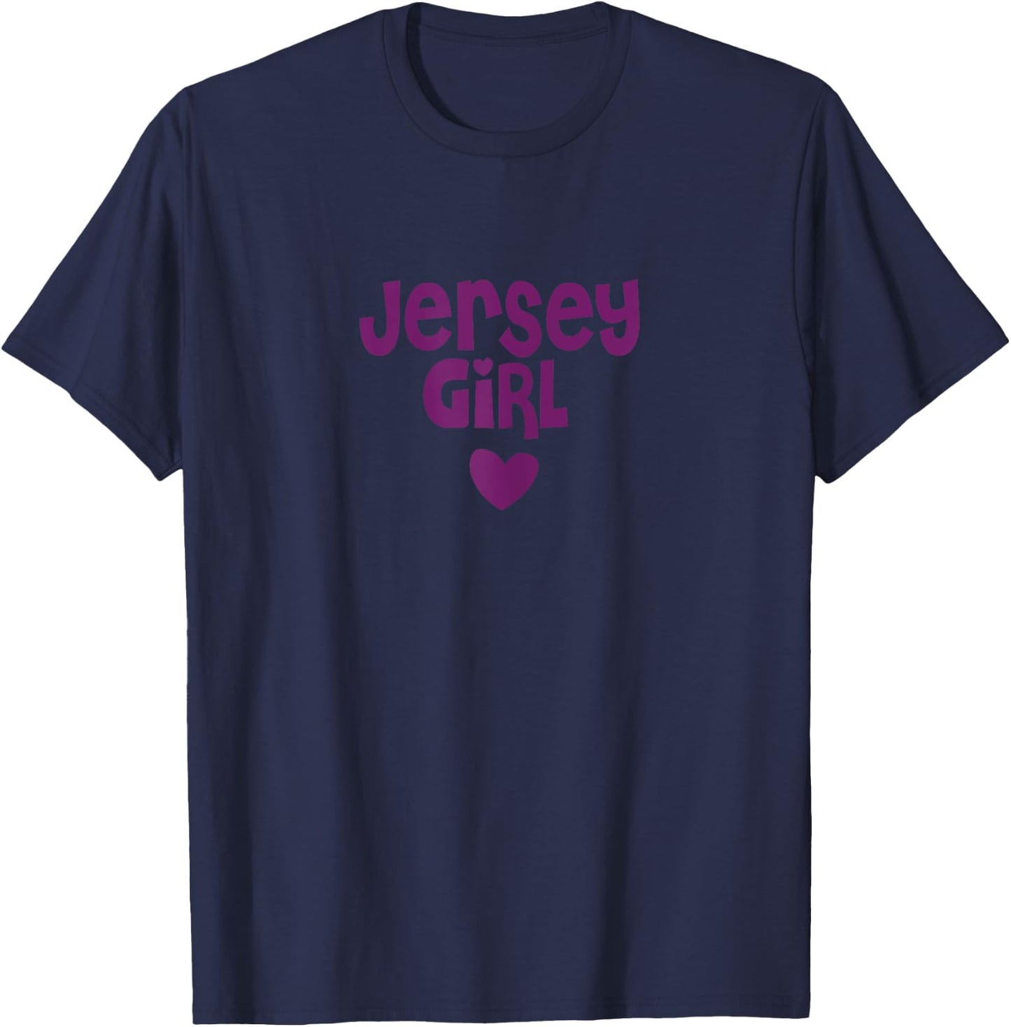 Cute and Funny Jersey Shore Heart New Jersey Gift T-Shirt - T-Shirt | Navy